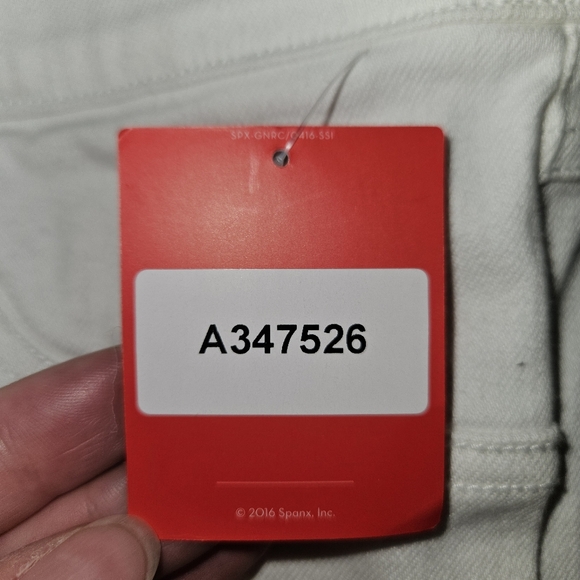 NWT SPANX Distressed White Skinny Ankle Frayed Cuff Jeans S Small New with Tag - Picture 4 of 11